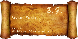Braum Fatime névjegykártya